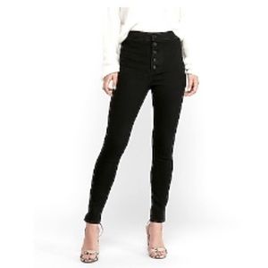 NWT Express SuperHigh WaistedBlk Button Fly Skinny